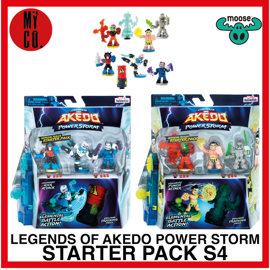 LEGENDS OF AKEDO POWER STORM S4 STARTER PACK MOOSE TOYS KICK ATTACK ...