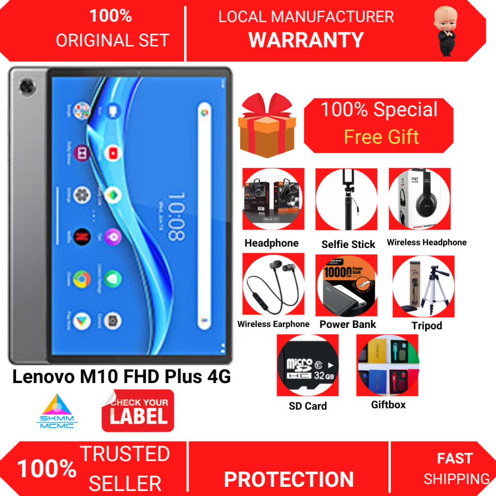 [ READY STOCK ] ⭐ Lenovo M10 FHD Plus 4G (TB-X606X) ⭐⭐ Lenovo M10 4G ...