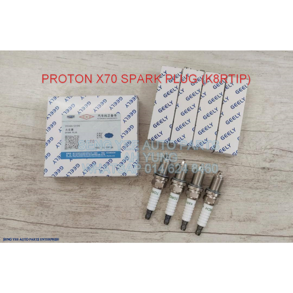 PROTON X70 SPARK PLUG (K8RTIP) (4PCS/SET) (GEELY ORIGINAL) | Shopee ...
