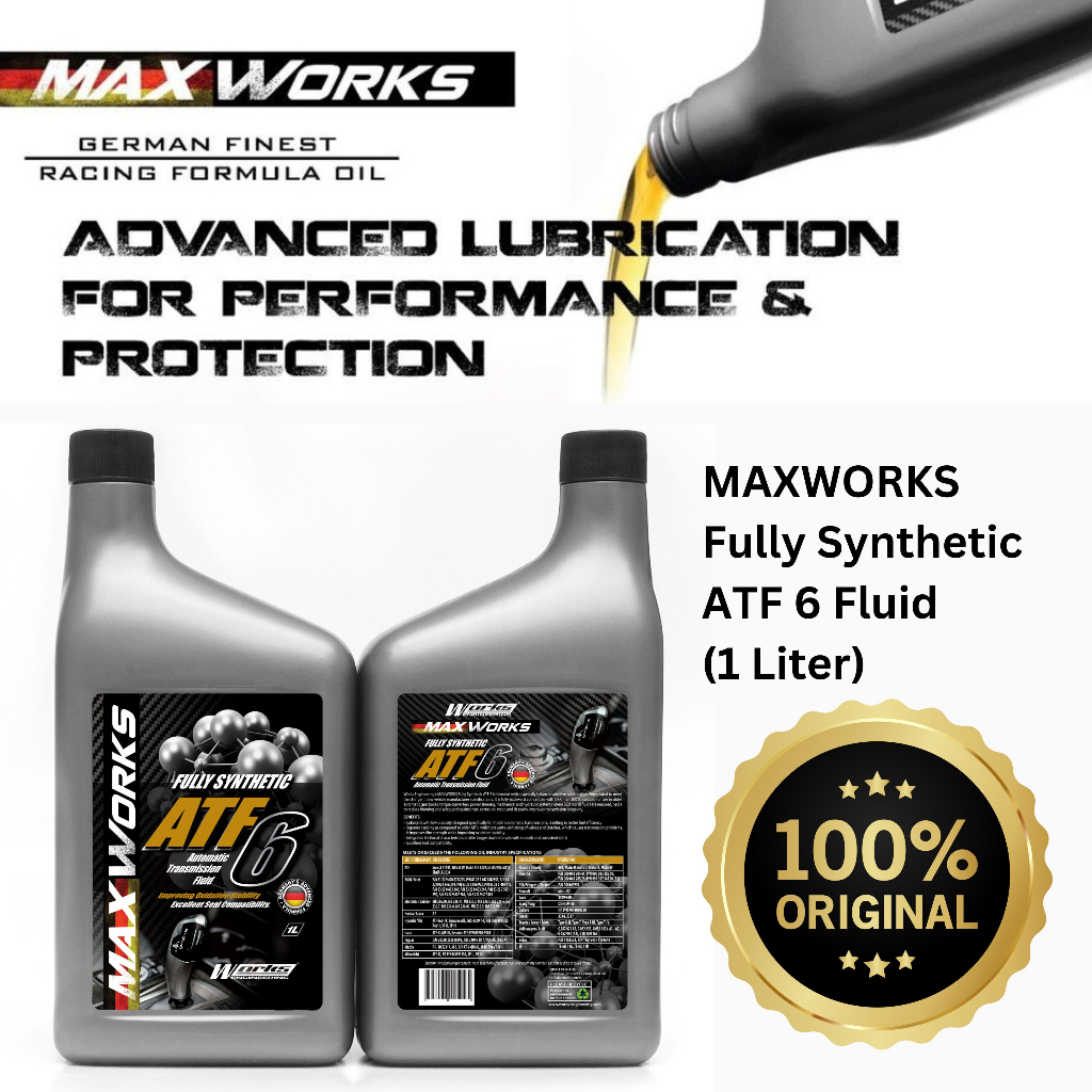 MAXWORKS Fully Synthetic ATF 6 Fluid (1 Liter) (WMW-21002) | Shopee ...