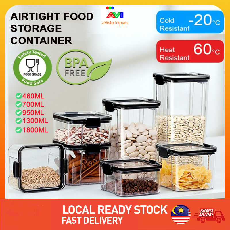 AVI Airtight Food Storage Container Stackable Plastic Kitchen Bekas ...