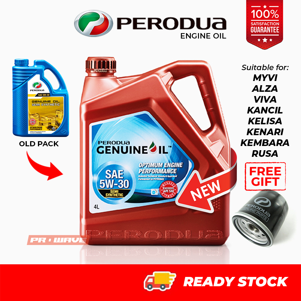 Free Shipping Perodua Sae 5w 30 5w30 Semi Synthetic Engine Oil 4l