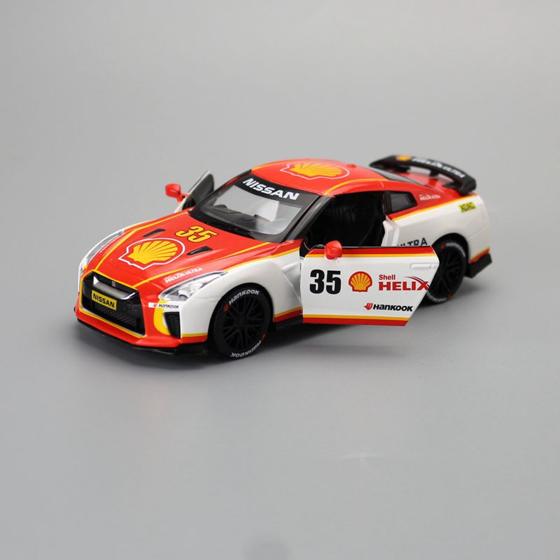 SHELL 1:32 Scale Nissan GTR R35 Diecast Car Model Metal Pull Back Car ...