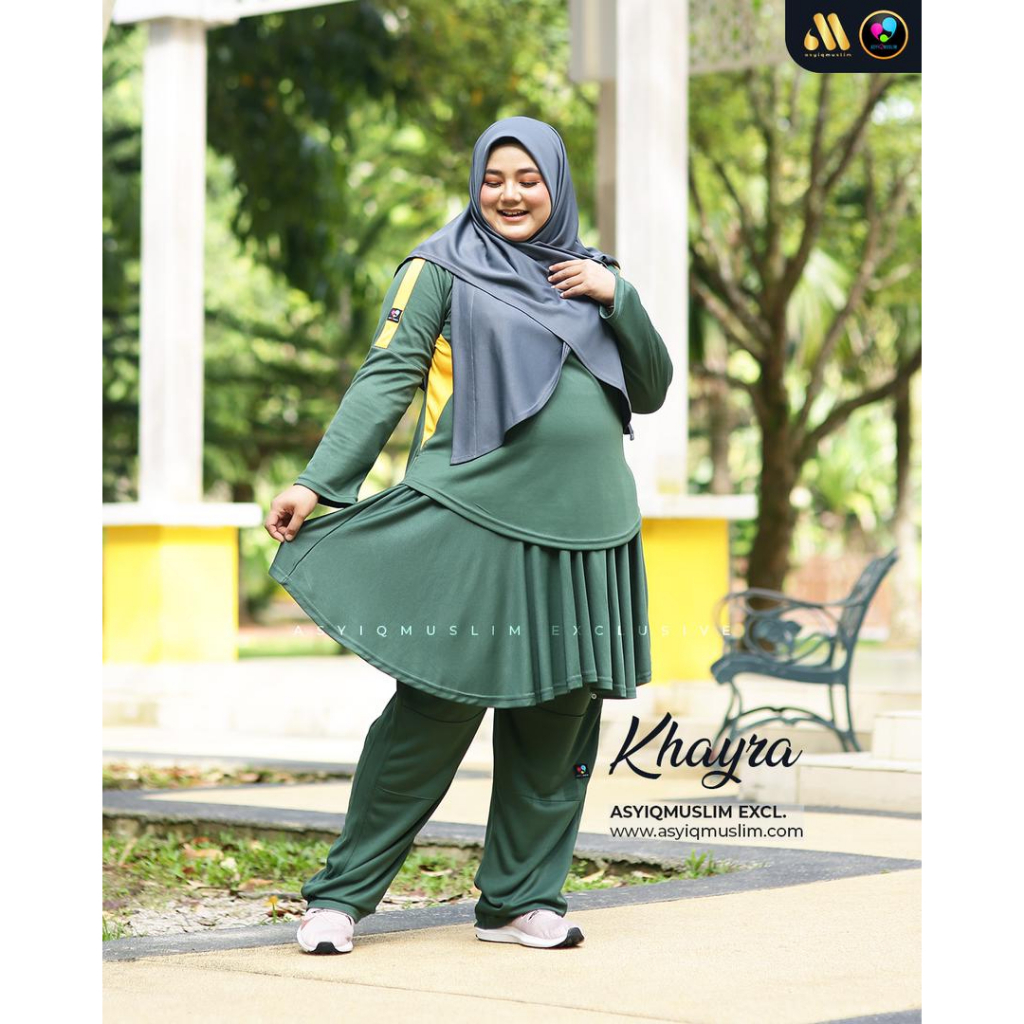 Asyiqmuslim Baju Sukan Wanita ( Set Baju + Seluar) KHAYRA Pakaian Sukan ...