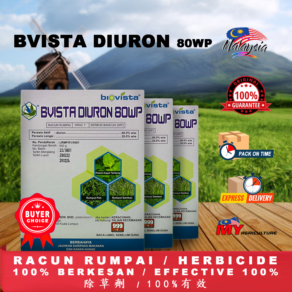 Biovista Bvista Diuron 80wp Racun Rumpai Herbicide 500g My