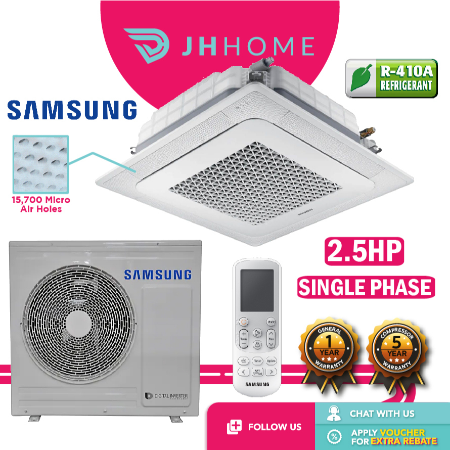 Samsung 2 5hp Windfree™ Inverter 4 Way Cassette Air Conditioner Ac071tn4dkc Ea And Ac071txadkc Ea