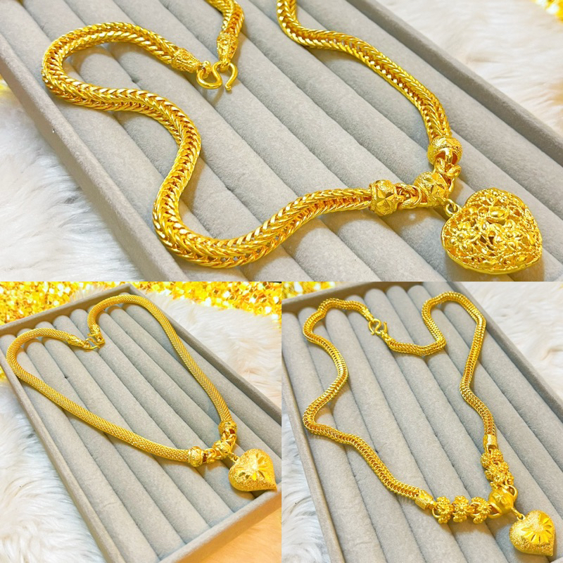 EMAS BANGKOK EXCLUSIVE RANTAI LEHER LOVE GEMUK | Shopee Malaysia