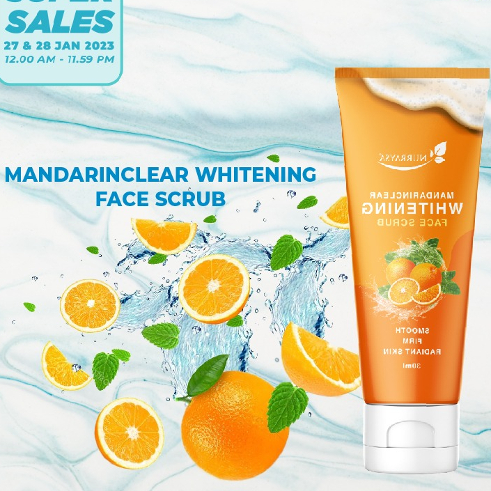 FREE SHIPPING!! CRAZY SALE 💥MandarinClear Whitening Face Scrub NURRAYSA