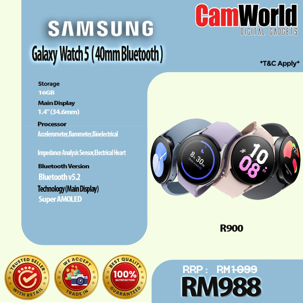Samsung Galaxy Watch5 Bluetooth (40mm) ( SM-R900 ) | Shopee Malaysia