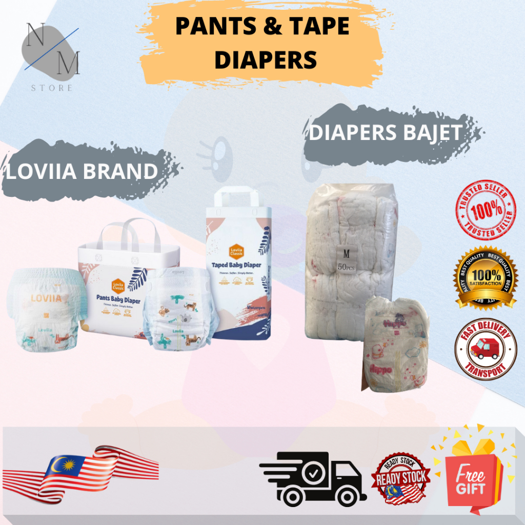 🔥HOT SALE🔥DIAPERS MURAH READY STOCK🔥LOVIIA PREMIUM DAN DIAPERS BAJET