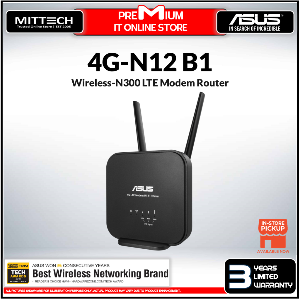 Asus WirelessN300 4G LTE Modem Router 4GN12 B1 4G LTE Mobile