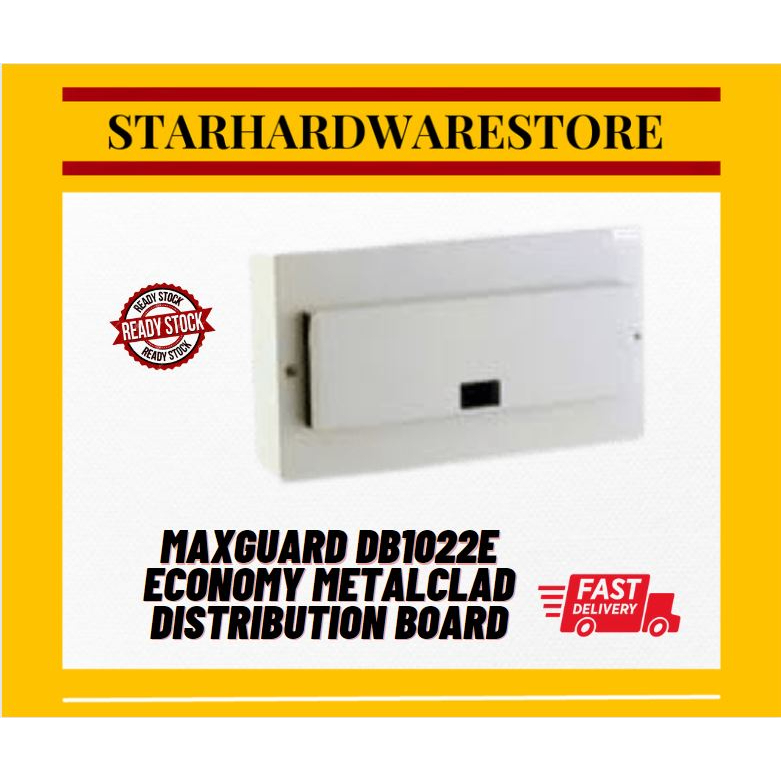Maxguard DB1010E (1 Row 10 Way) Economy Metalclad Distribution Board ...