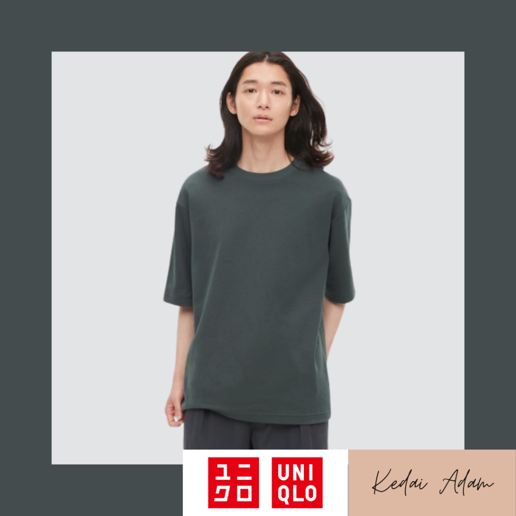 u airism cotton crew neck oversized half sleeve t shirt