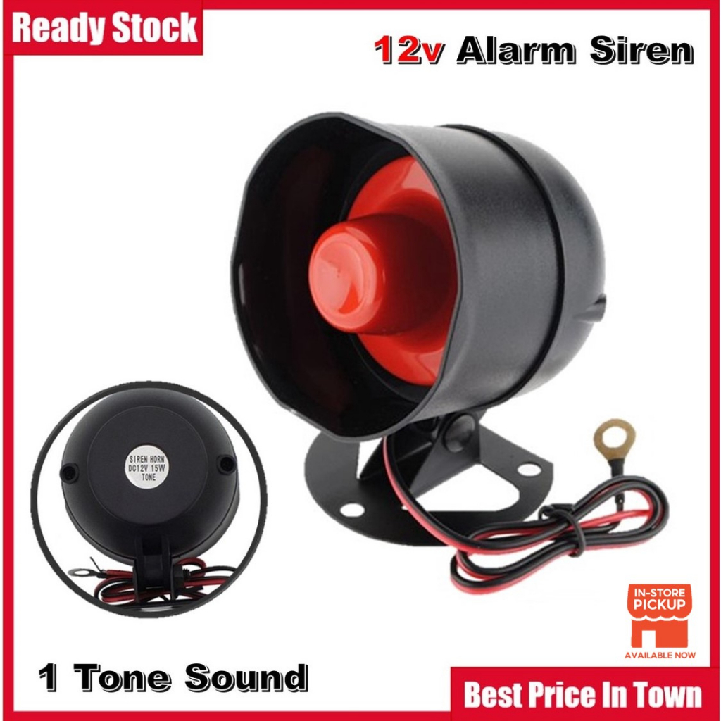 Car Alarm Siren Horn Super Loud 12V Alarm System Siren Electric 1 Tone