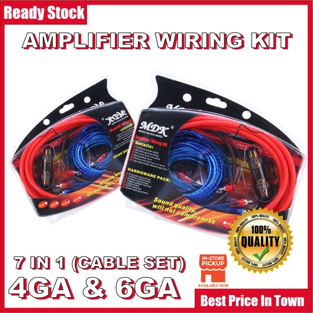 Car Audio Installation Kit 4ga 6ga Amplified Subwoofer Speaker Amp Kit Amplifier Kit Cable Wayar 6499