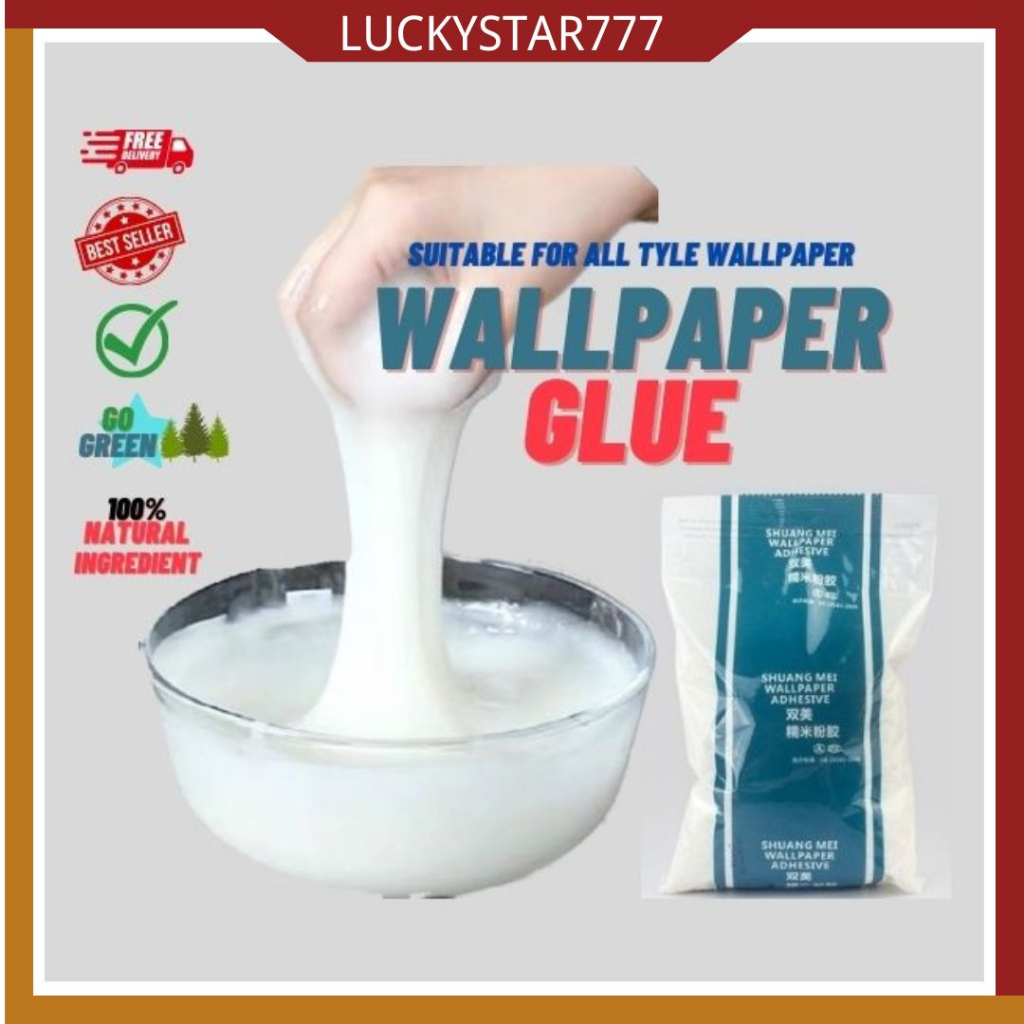 100/200/300g Premium gam wallpaper Kertas Dinding DIY glue powder Water