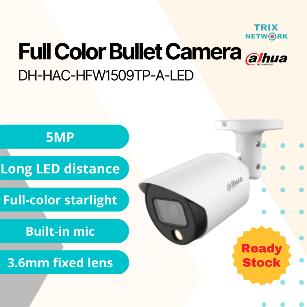 Dahua Full Color Audio 5MP 1920P Full HD Outdoor Bullet CVI Camera DH