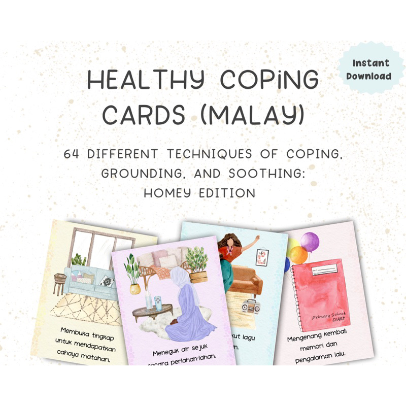 Digital Healthy Coping Cards (Bahasa Melayu): Homey Edition (Kad Terapi ...