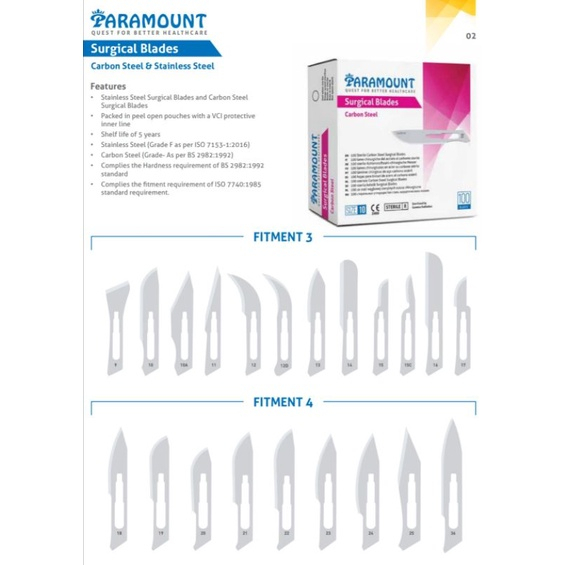 PARAMOUNT SURGICAL BLADE STAINLESS (NO 10/NO 15/NO 20) | Shopee Malaysia