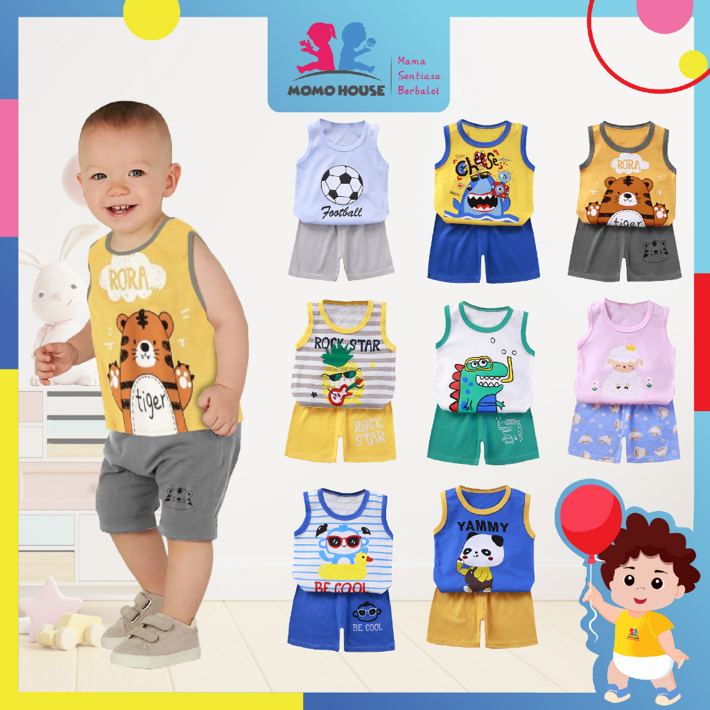 Baby Clothes Baju Budak Singlet Kanak Kanak Kids Baby Boy Singlet Set ...