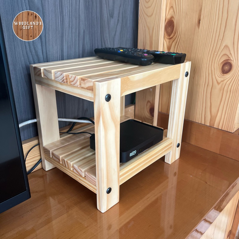 Solid wood MUJI style WiFi Shelf Rack/TV router rack (Self-assembly ...