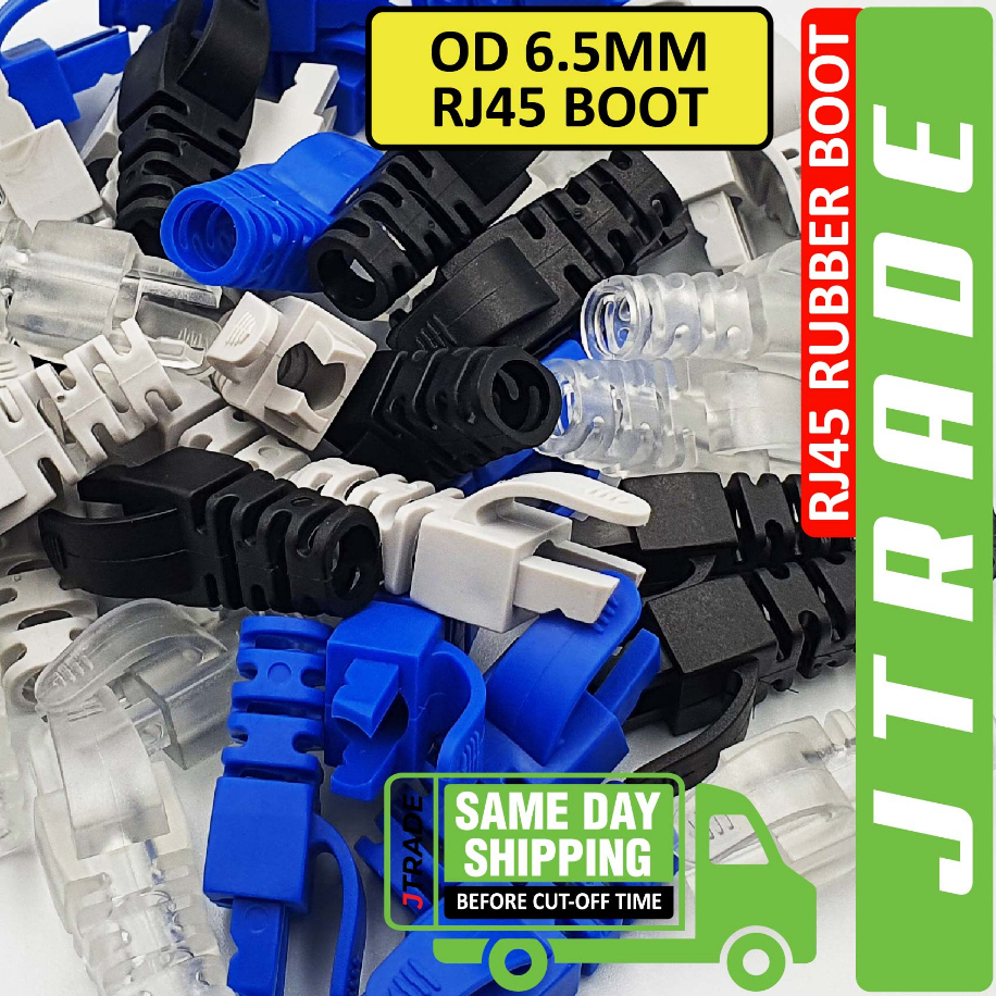 RJ45 Rubber Boot Ethernet Network Cable Strain Relief Boots OD 6.5mm ...