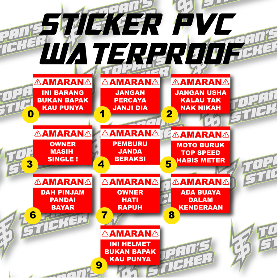 STICKER WARNING PVC WATERPROOF | Shopee Malaysia