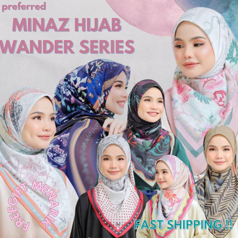 MINAZ HIJAB WANDER SERIES + FAST SHIPPING + FREE GIFT | Shopee Malaysia