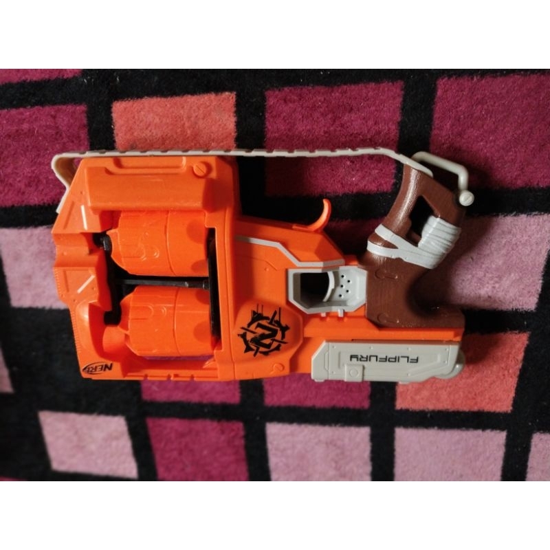 Nerf Zombie Flipfury - Pistolet Avec 2 Barillets Rotatifs Et 12 Fléchettes