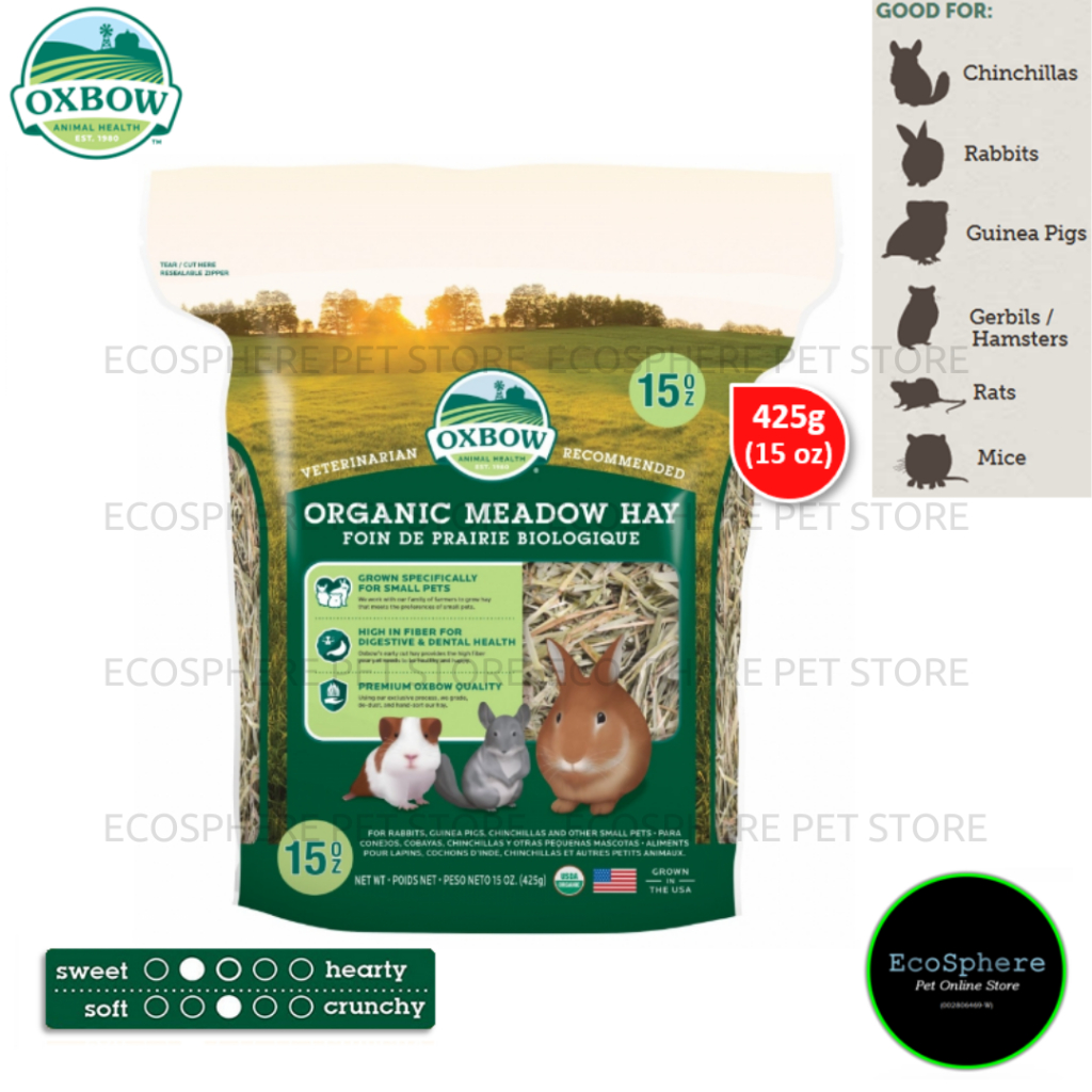 OXBOW Organic Meadow Hay 15oz (425g) For Rabbit, Guinea Pig, Chinchilla ...