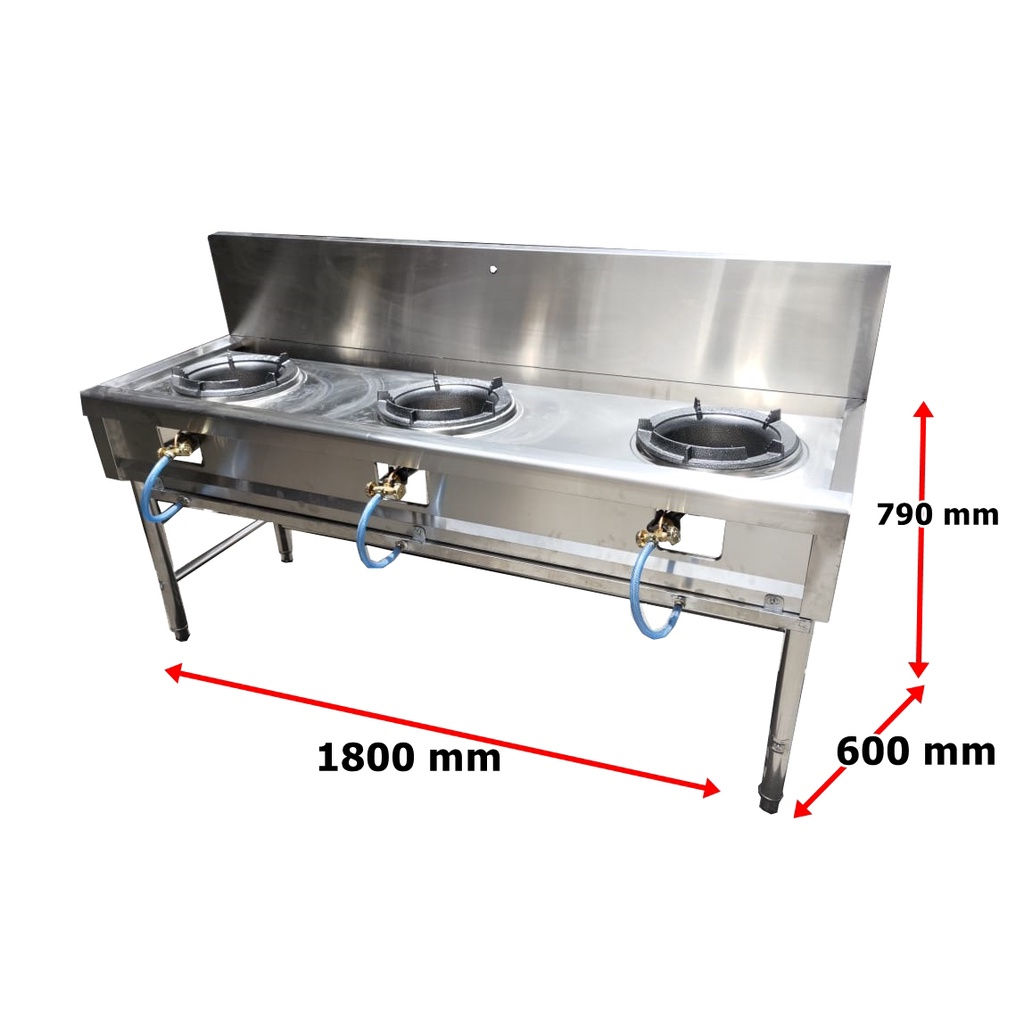 Solid Cool Gas Burner Stove 3 Burner DIY Stainless Steel Commercial ...