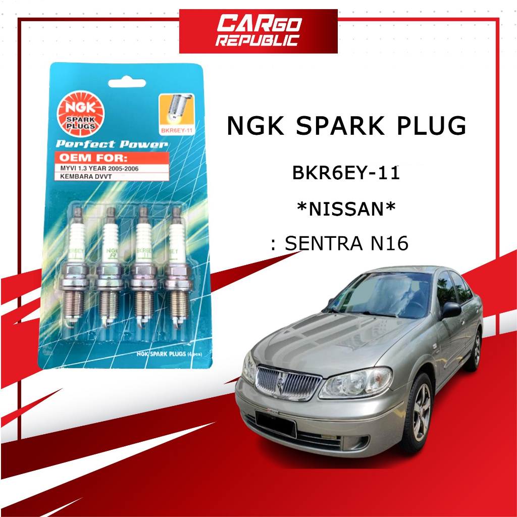 Nissan Sentra N16 (BKR6EY11) Ngk Spark Plug Set 100 Original Shopee Malaysia