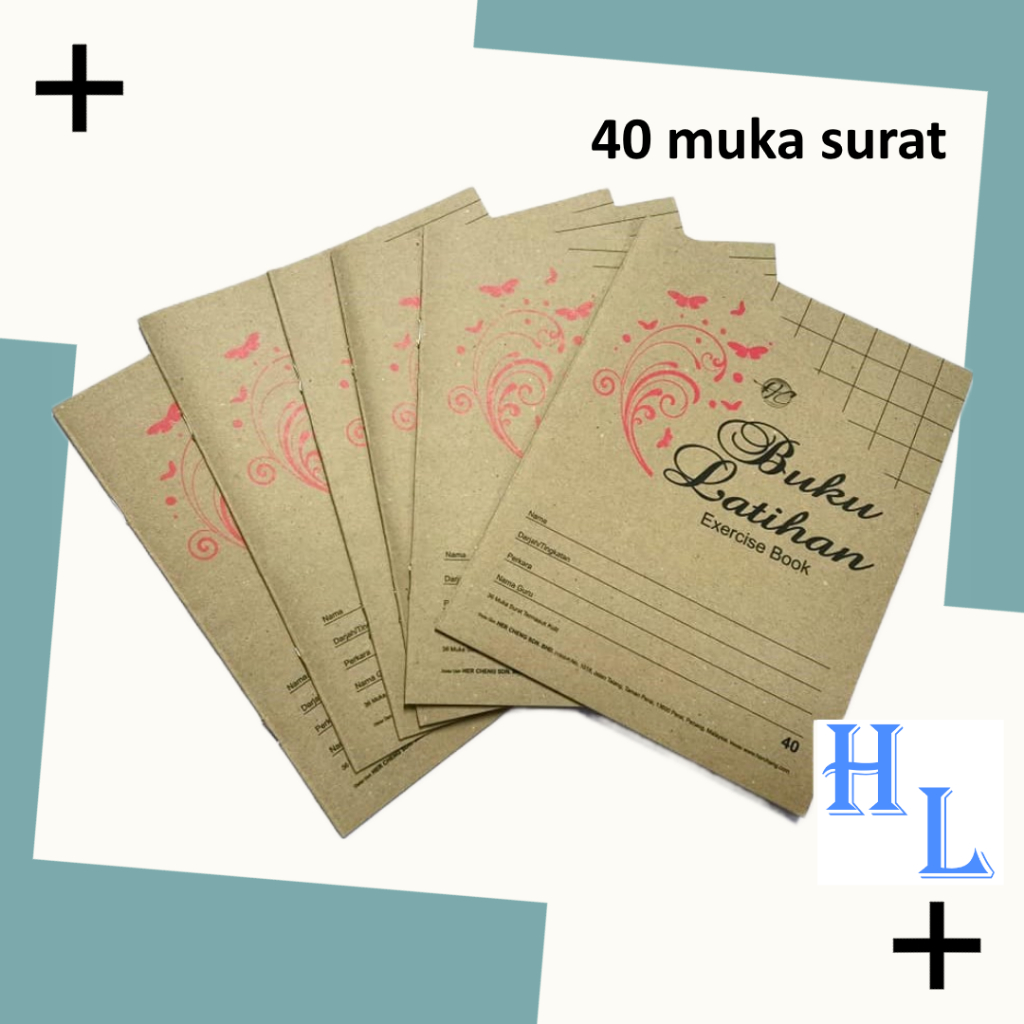 40 Pages F5 Kraft Buku Tulis Latihan / Exercise Note Book 40Pages 40 ...