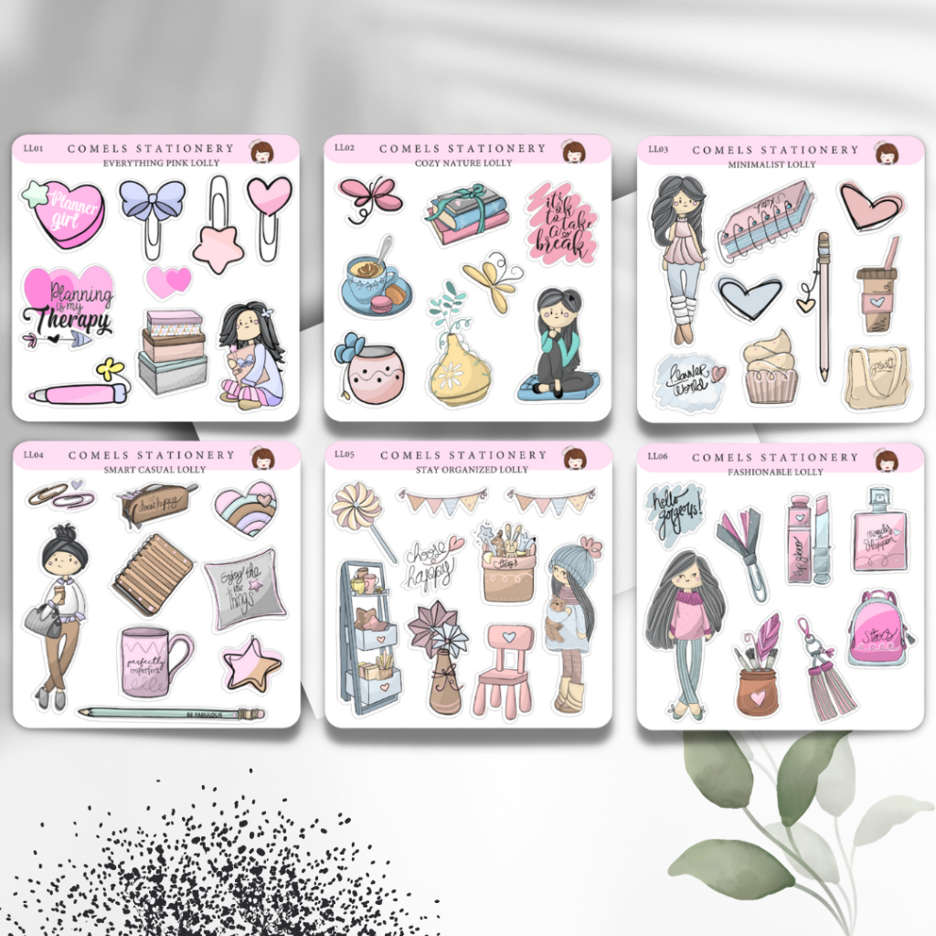 COMELS Cute LOLLY Girl LL01~06 Edition Sticker Sheets for Planning ...