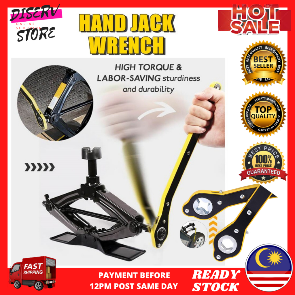 Auto Labor-saving Jack Ratchet Wrench Scissor Jack Garage Tire Wheel ...