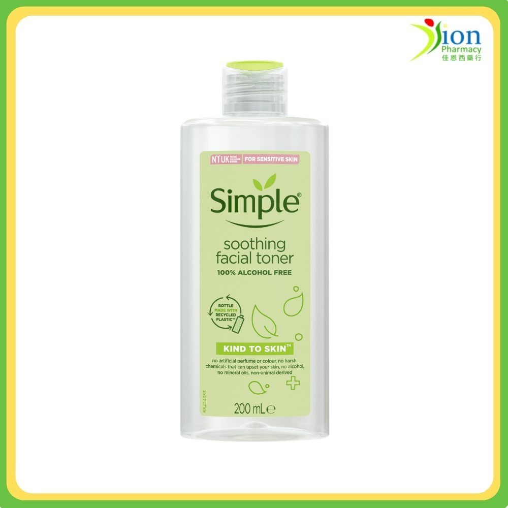 Simple Kind To Skin Soothing Facial Toner 100 Alcohol Free 200ml