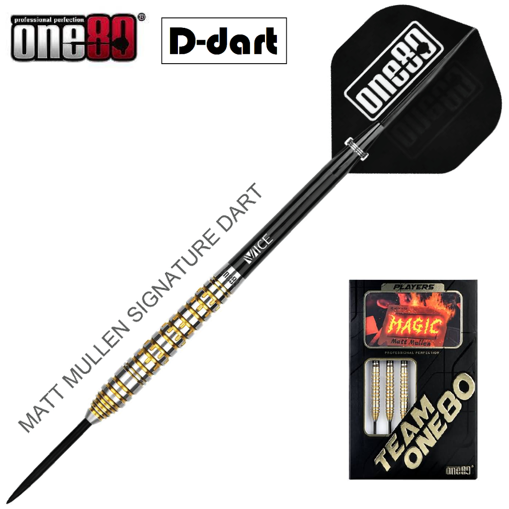 ONE80 STEEL TIP DART 23G MATT MULLEN SIGNATURE DARTS 23G Shopee