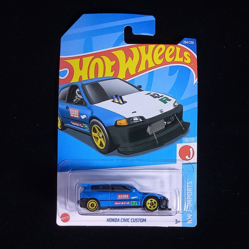 Hot Wheels Mainline Honda Civic Custom Blue (Japan Card) Shopee Malaysia