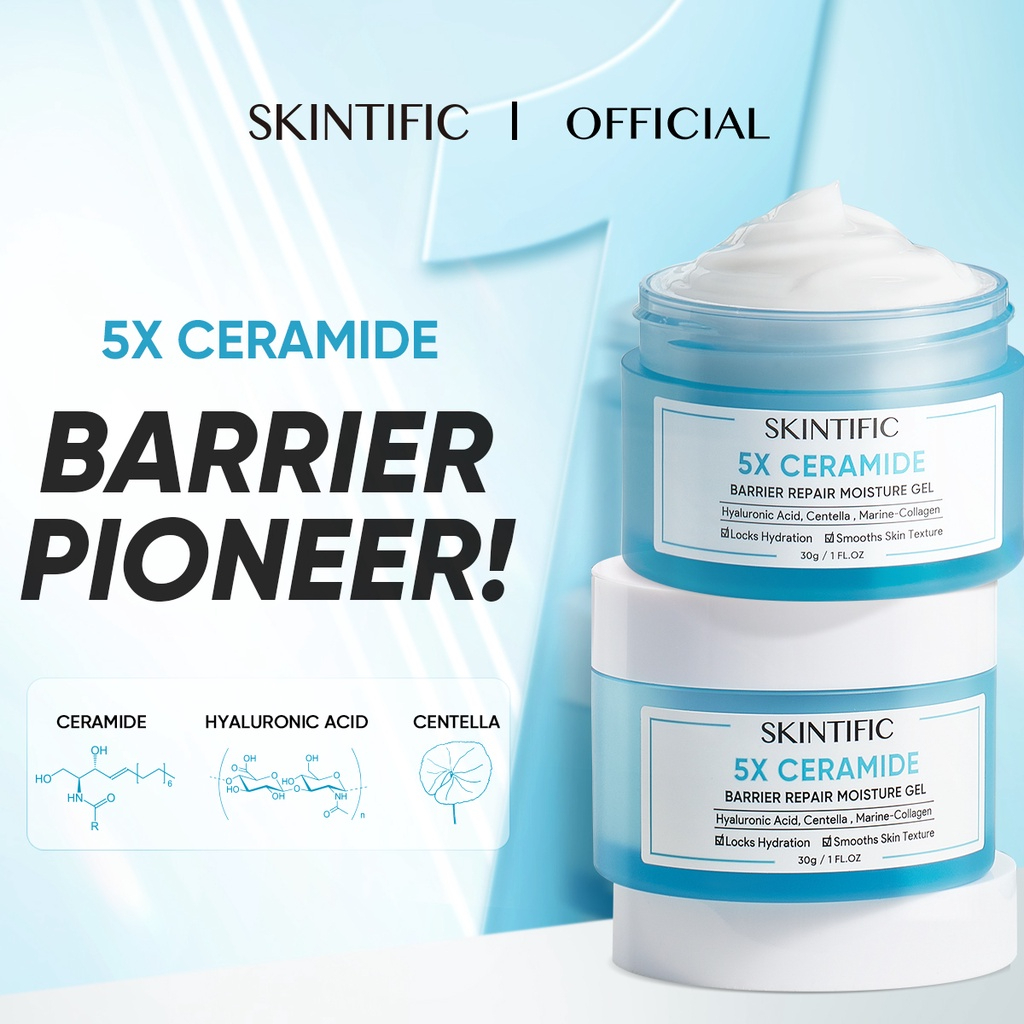 Skintific 5x Ceramide Barrier Repair Series Moisturize Gel Moisturizer Cream Day And Night Cream 9562