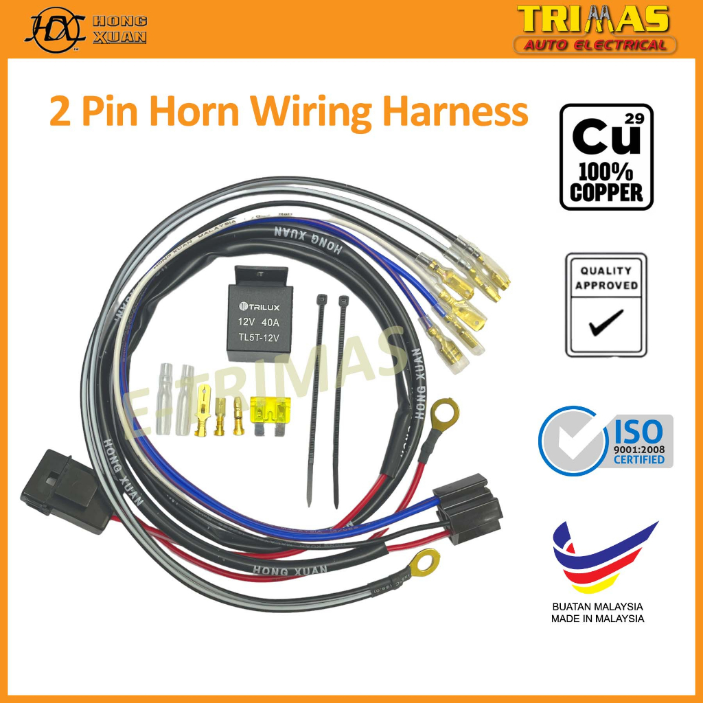Plug and Play Horn Wiring Harness Relay Wire Kit For Car Truck Lorry Dual Electric Disc BM Horn