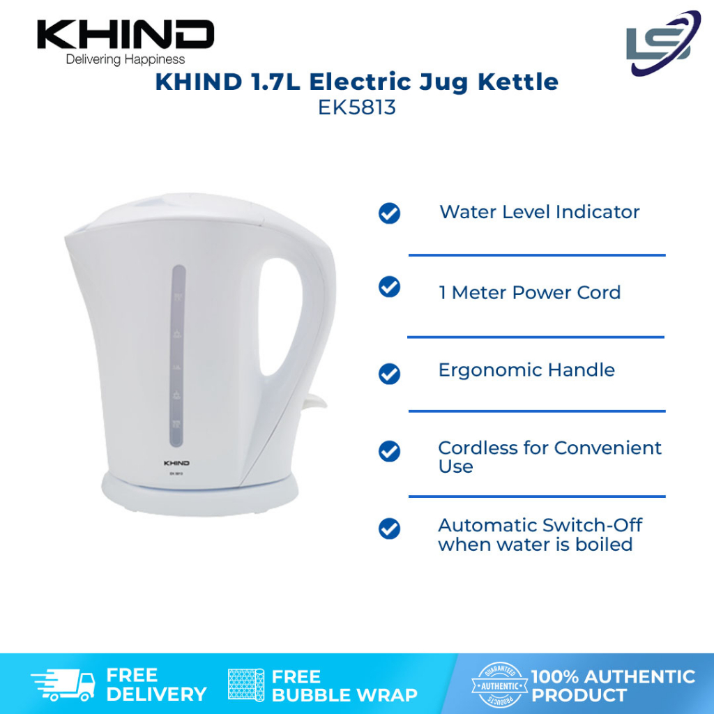 KHIND 1.7L Electric Jug Kettle EK5813 Automatic SwitchOff