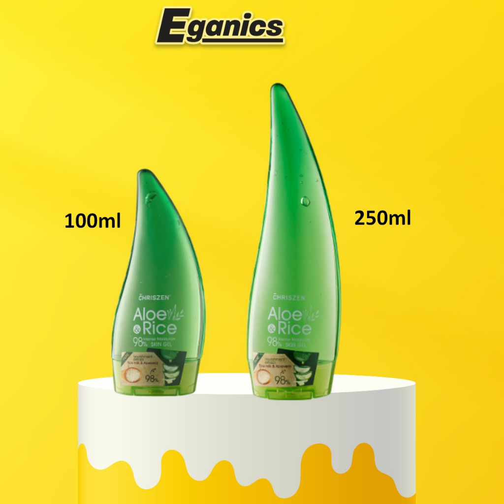 Chriszen 98 Aloe Vera + Rice Milk Skin Gel (250ml) / (100ml) Shopee