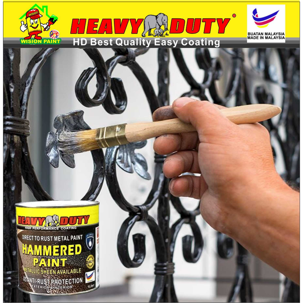 1L Hammerite smooth ( HEAVY DUTY ) metal paint /cat kilat besi