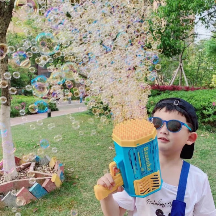 Bubble Gun 69 Hole With Bubble Liquid Flashing Sound Toy Rocket