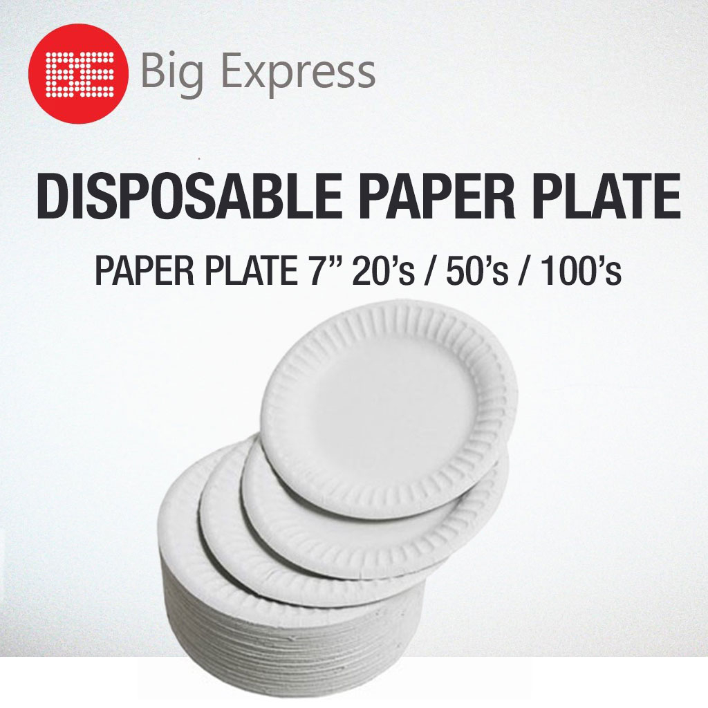 Recyclable and disposable 18cm White Paper Plate / Pingan Kertas Putih