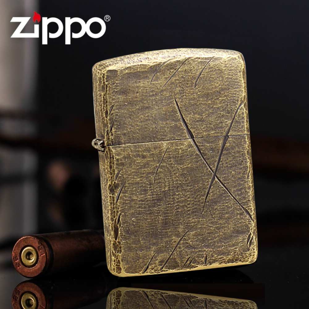 Brass Armor Knife Cut Zippo Lighter Shopee Malaysia
