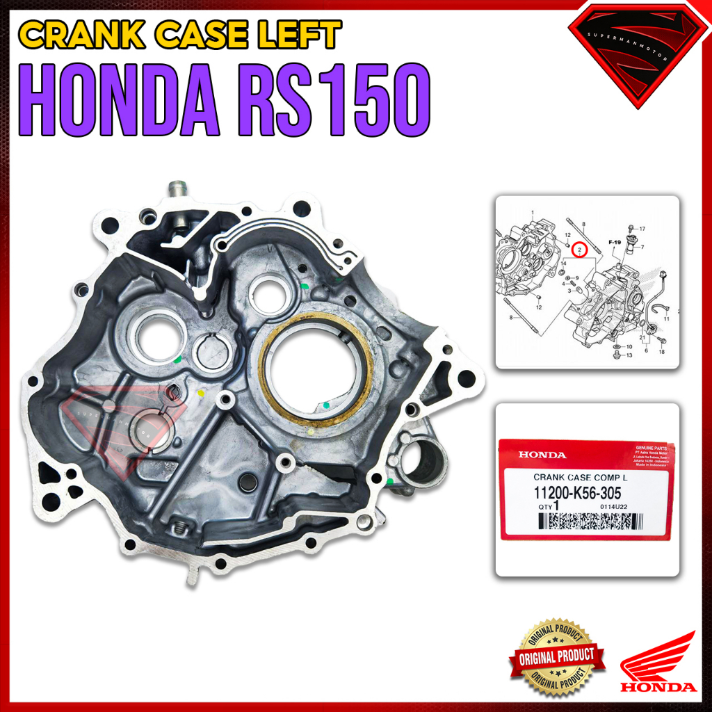 100 ORIGINAL HONDA RS150 V1 V2 / RSX150 CRANKCASE CRANK CASE COMP