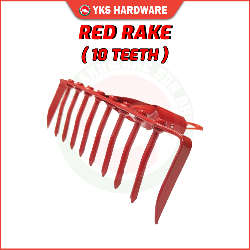 10 Teeth Red Rake - High Quality Steel with anti-Oxide layer | Shopee ...