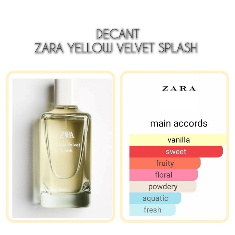 HOT Zara Yellow Velvet Perfume Decant Zara Yellow Velvet