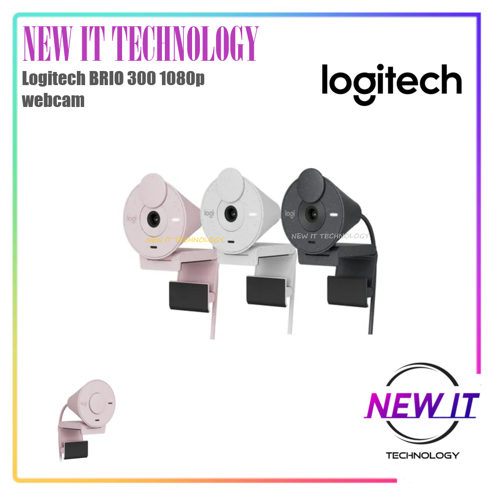 Logitech BRIO 300 1080p 2 Megapixel webcam with auto light correction ...